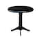 International Concepts Round 36 in Rd Top Pedestal Table, 12 in Leaf, 34.9 inH, Adjustable Height, Black, 36 W, 48 L, Wood K46-36RXT-27B-6B - alternate 6